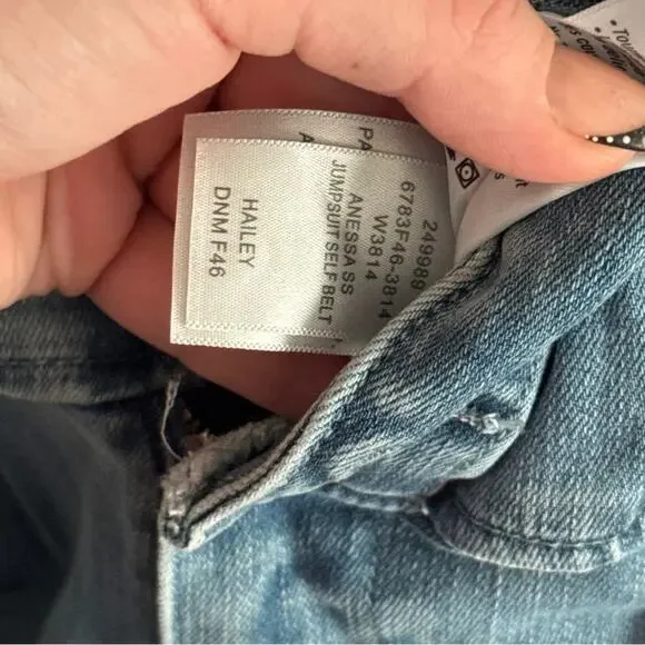 Paige Short Sleeve Anessa Denim Jumpsuit in Hailey 2 - Picture 11 of 11